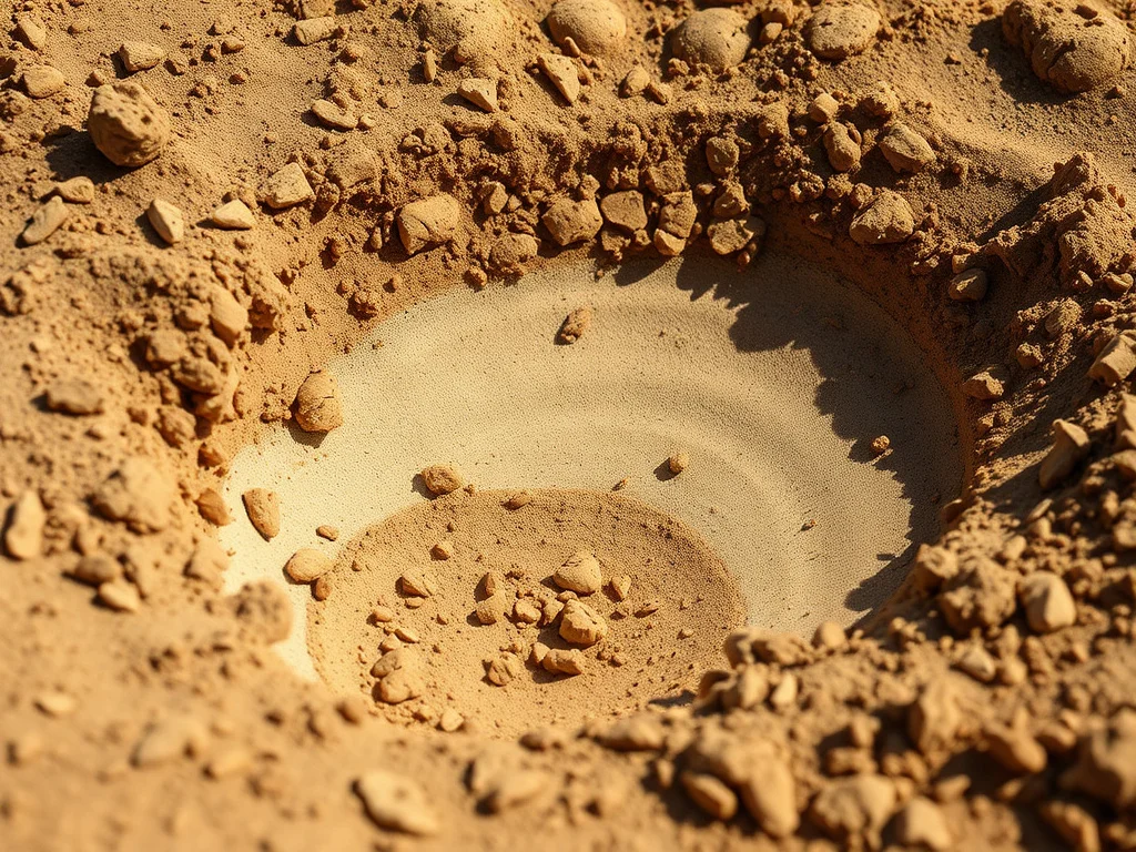 Scottsdale soil profile showing a hard caliche layer beneath desert soil